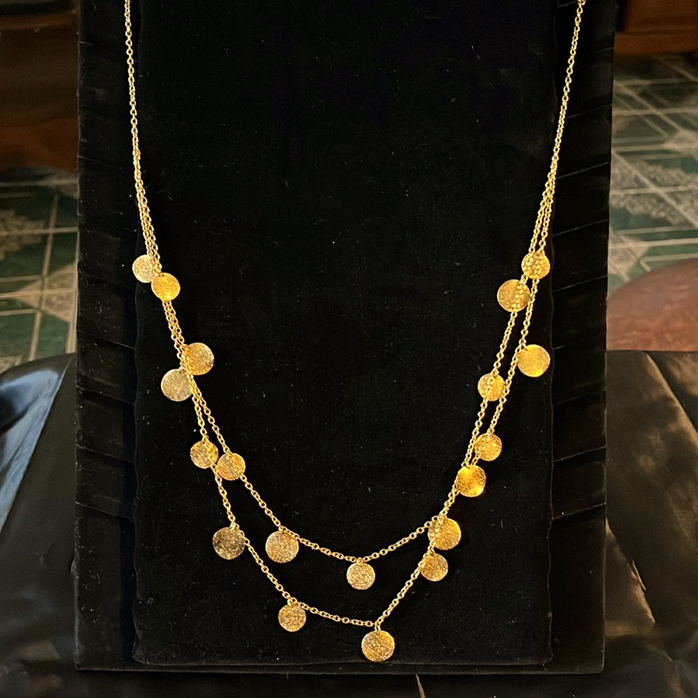 Premier Design 22 1/2” double coin gold necklace